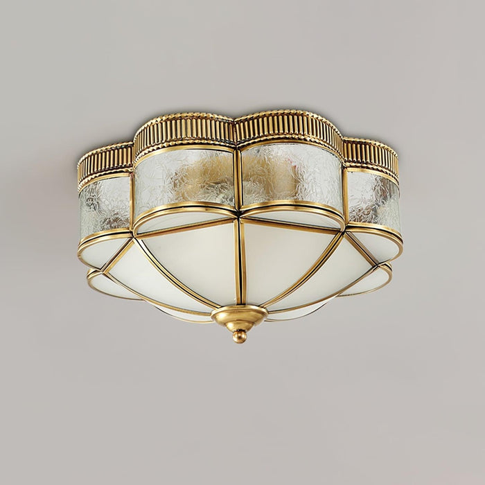 Brass Domed Flush Ceiling Lamp-DWHOME