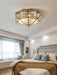 Brass Domed Flush Ceiling Lamp-DWHOME