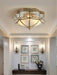 Brass Domed Flush Ceiling Lamp-DWHOME