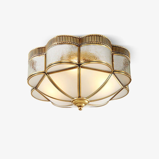 Brass Domed Flush Ceiling Lamp-DWHOME
