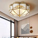 Brass Domed Flush Ceiling Lamp-DWHOME