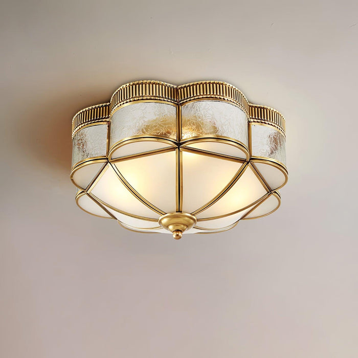 Brass Domed Flush Ceiling Lamp-DWHOME