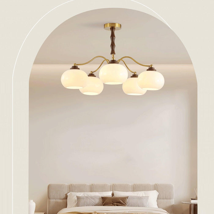 Persimmon Glass Globe Chandelier-DWHOME