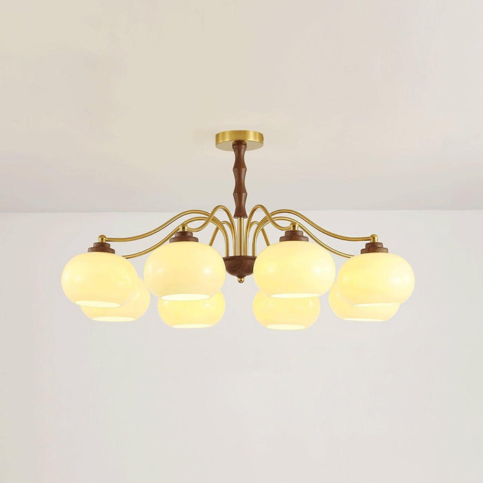 Persimmon Glass Globe Chandelier-DWHOME