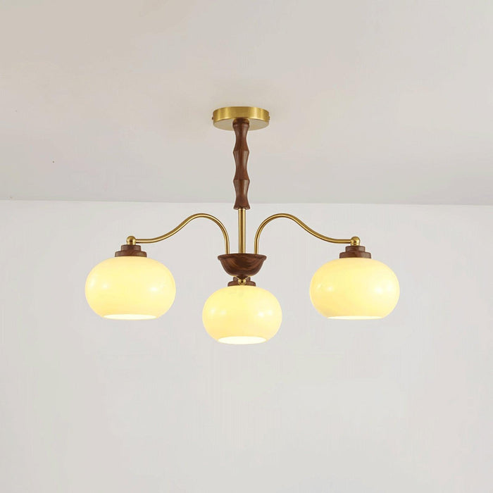 Persimmon Glass Globe Chandelier-DWHOME