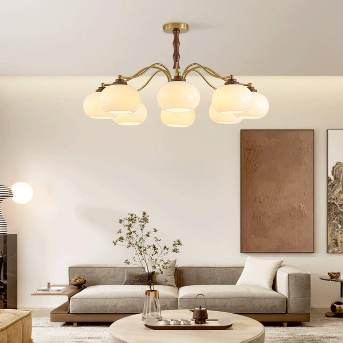 Persimmon Glass Globe Chandelier-DWHOME