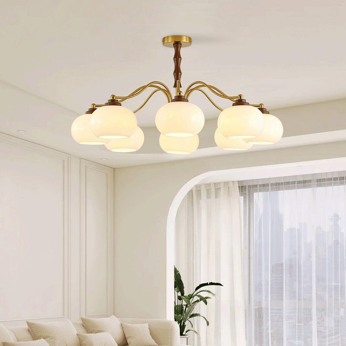 Persimmon Glass Globe Chandelier-DWHOME