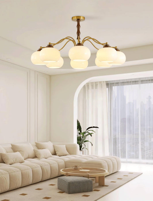 Persimmon Glass Globe Chandelier-DWHOME