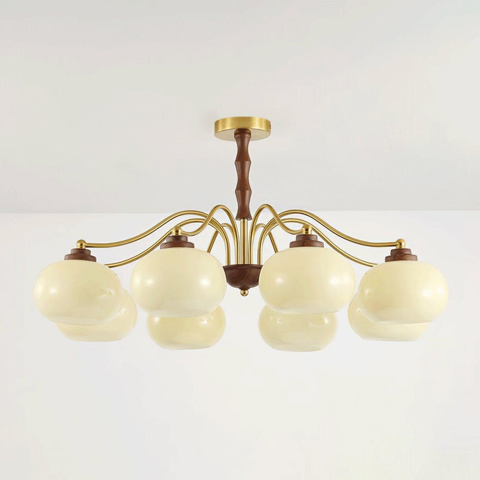 Persimmon Glass Globe Chandelier-DWHOME
