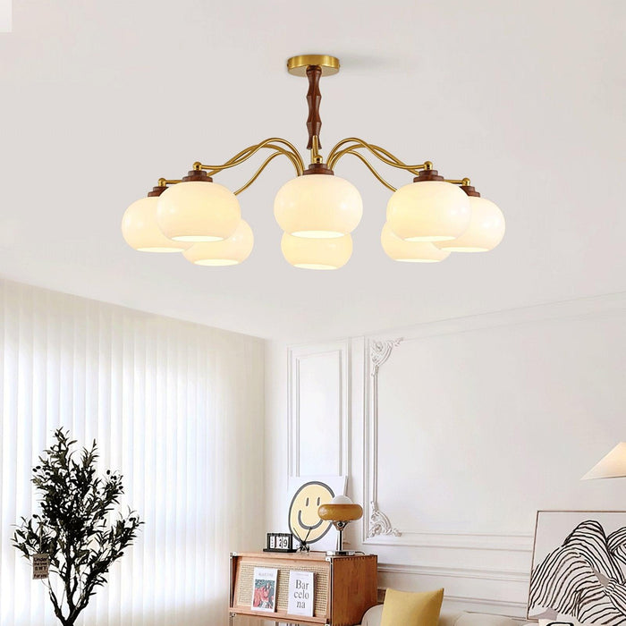 Persimmon Glass Globe Chandelier-DWHOME