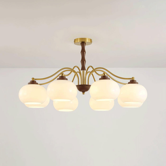 Persimmon Glass Globe Chandelier-DWHOME