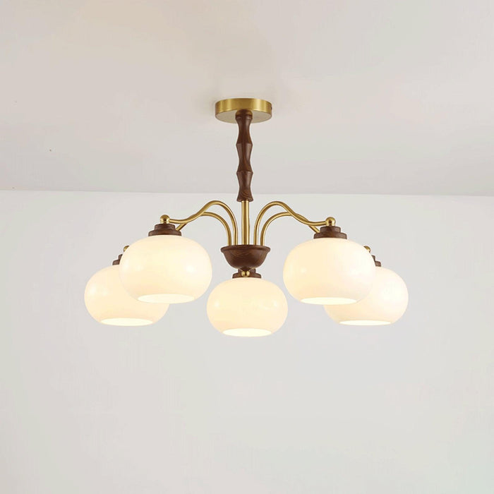 Persimmon Glass Globe Chandelier-DWHOME