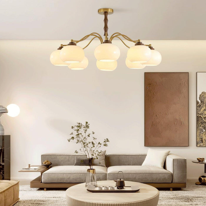 Persimmon Glass Globe Chandelier-DWHOME