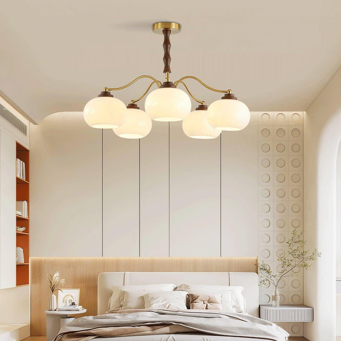 Persimmon Glass Globe Chandelier-DWHOME