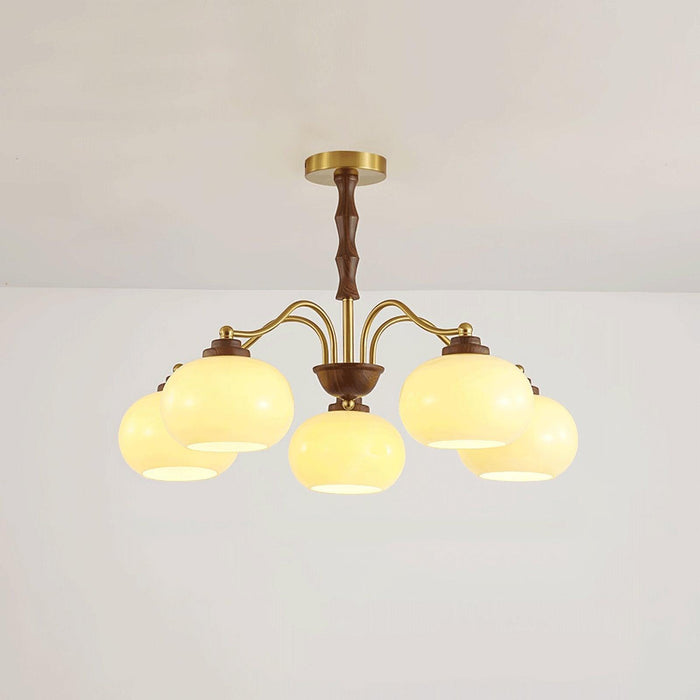 Persimmon Glass Globe Chandelier-DWHOME