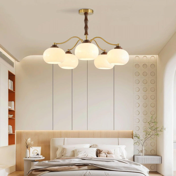 Persimmon Glass Globe Chandelier-DWHOME