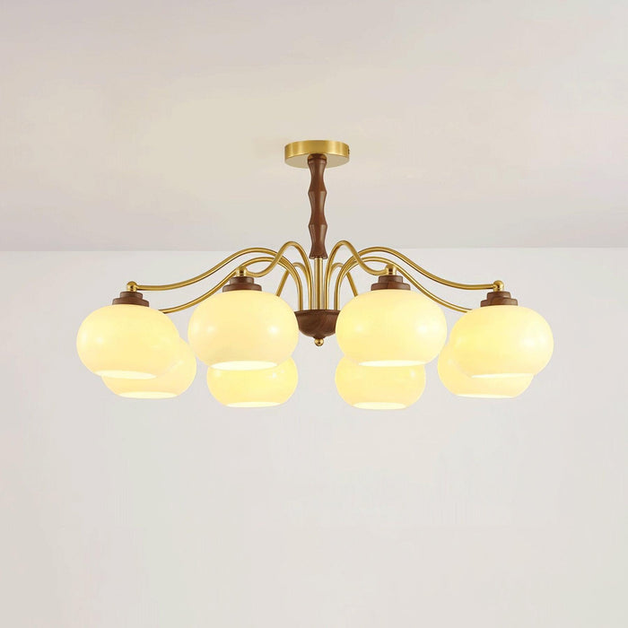 Persimmon Glass Globe Chandelier-DWHOME