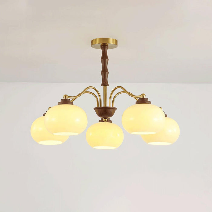 Persimmon Glass Globe Chandelier-DWHOME