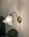 Brass Floral Glass Sconce-DWHOME