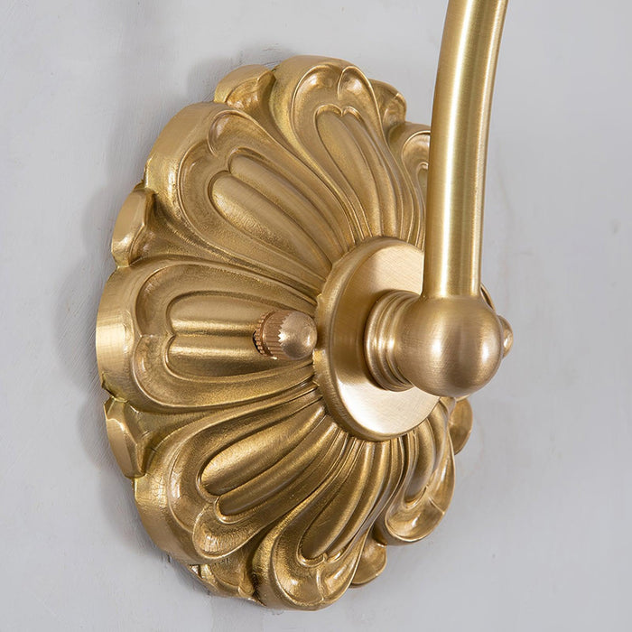 Brass Floral Glass Sconce-DWHOME