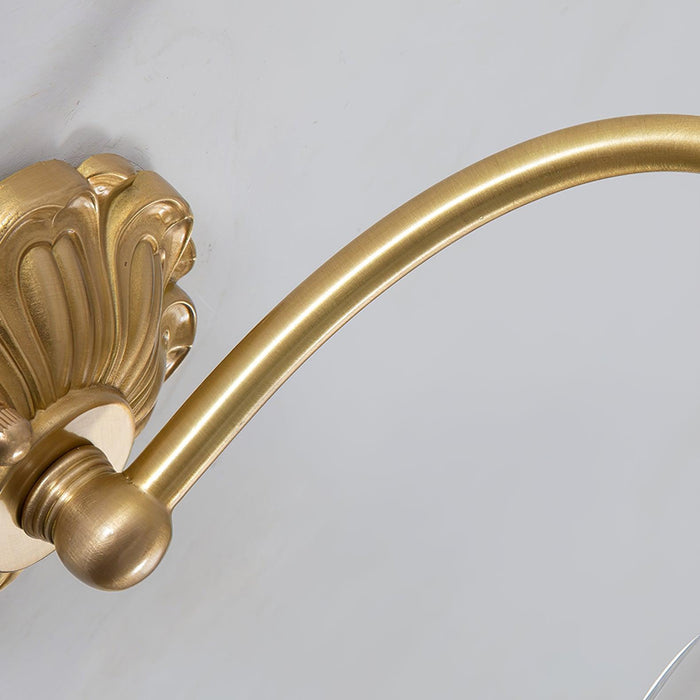 Brass Floral Glass Sconce-DWHOME
