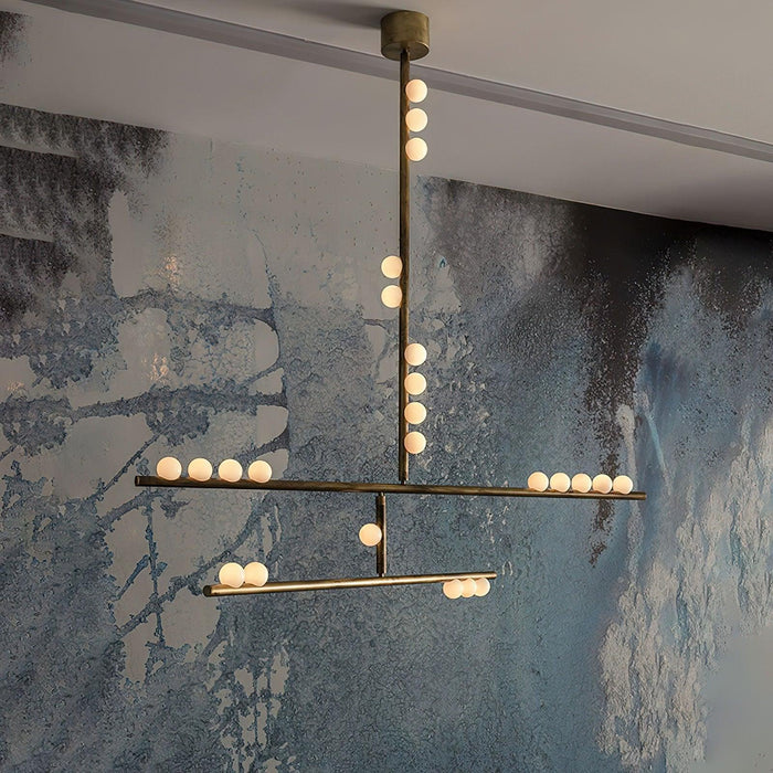 Brass Glass Drop Chandelier - DWHOME