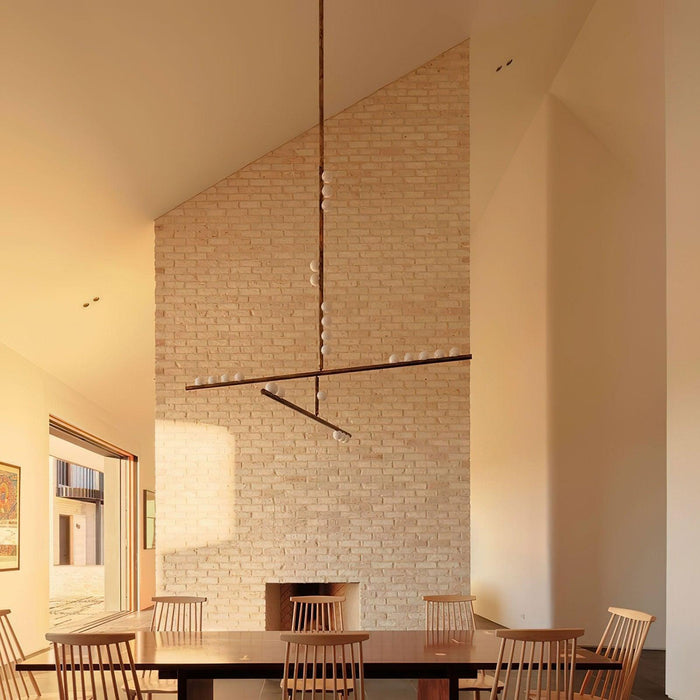 Brass Glass Drop Chandelier - DWHOME