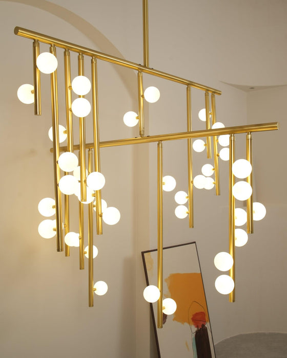 Brass Glass Drop Chandelier - DWHOME