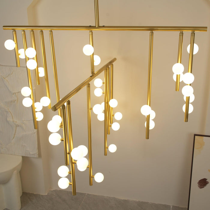 Brass Glass Drop Chandelier - DWHOME
