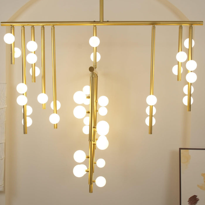 Brass Glass Drop Chandelier - DWHOME