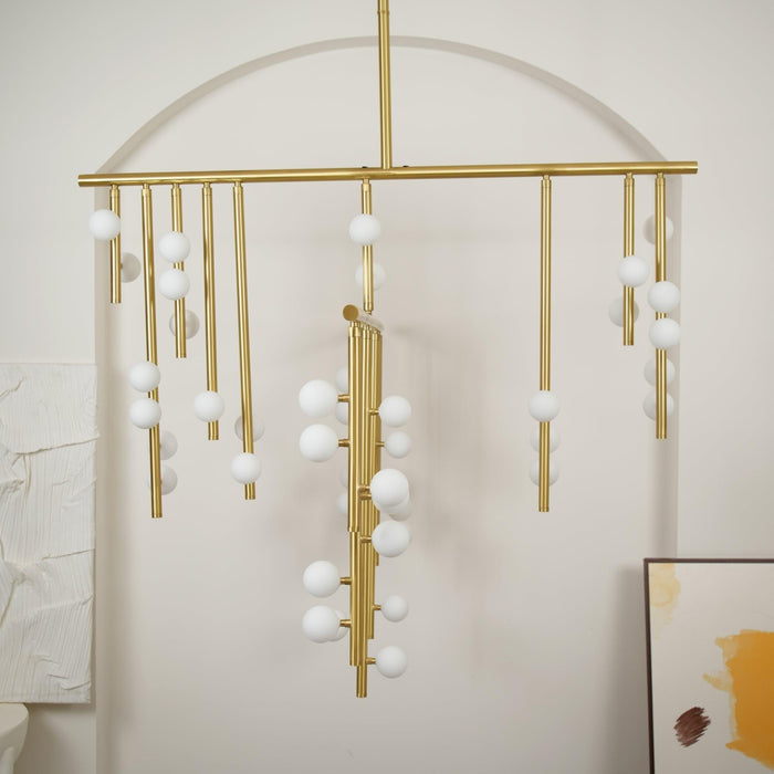 Brass Glass Drop Chandelier - DWHOME