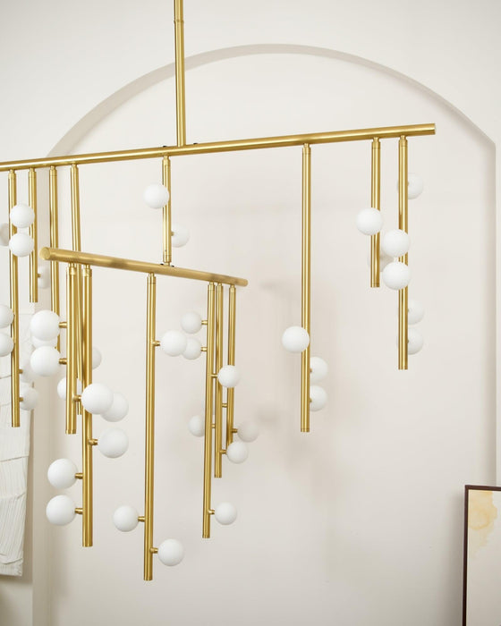 Brass Glass Drop Chandelier - DWHOME