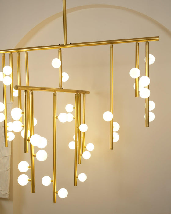 Brass Glass Drop Chandelier - DWHOME