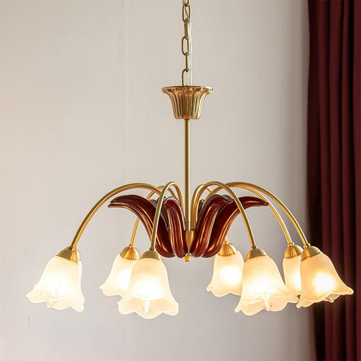 Brass Pastoral Flower Chandelier-DWHOME