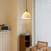 Brass Pleated Ceramic Pendant Lamp-DWHOME