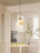 Brass Pleated Ceramic Pendant Lamp-DWHOME