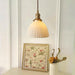 Brass Pleated Ceramic Pendant Lamp-DWHOME