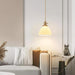 Brass Pleated Ceramic Pendant Lamp-DWHOME