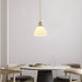 Brass Pleated Ceramic Pendant Lamp-DWHOME