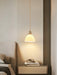 Brass Pleated Ceramic Pendant Lamp-DWHOME