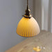 Brass Pleated Ceramic Pendant Lamp-DWHOME
