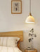 Brass Pleated Ceramic Pendant Lamp-DWHOME
