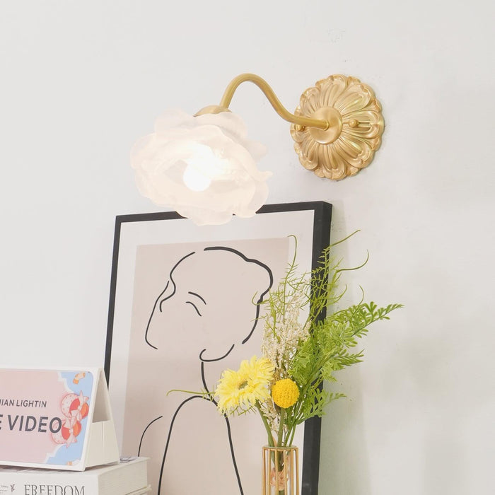 Brass Rose Wall Light-DWHOME