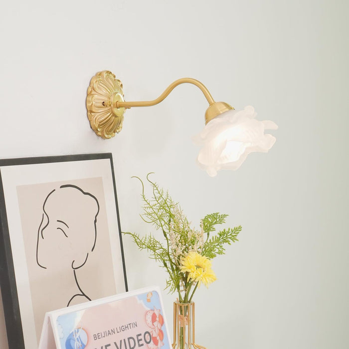 Brass Rose Wall Light-DWHOME