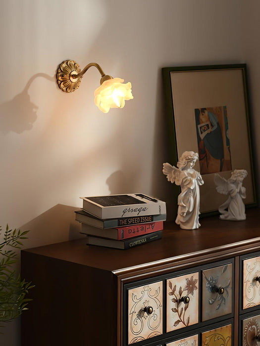 Brass Rose Wall Light-DWHOME