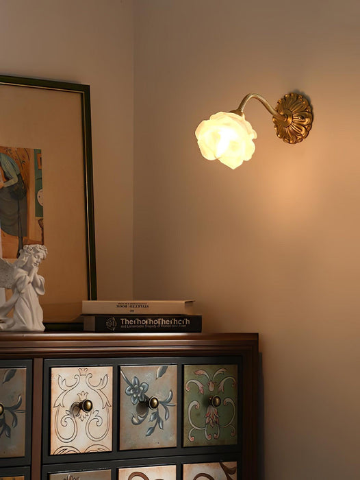 Brass Rose Wall Light-DWHOME