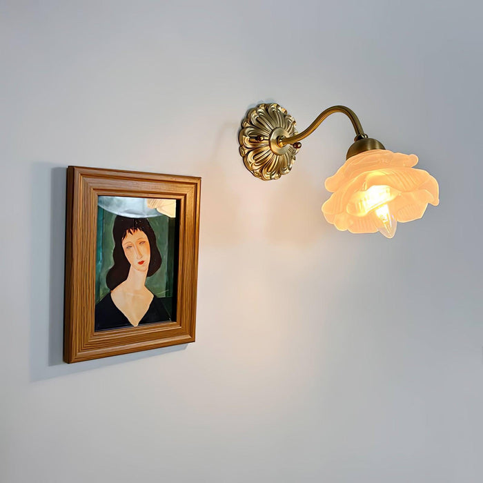 Brass Rose Wall Light-DWHOME