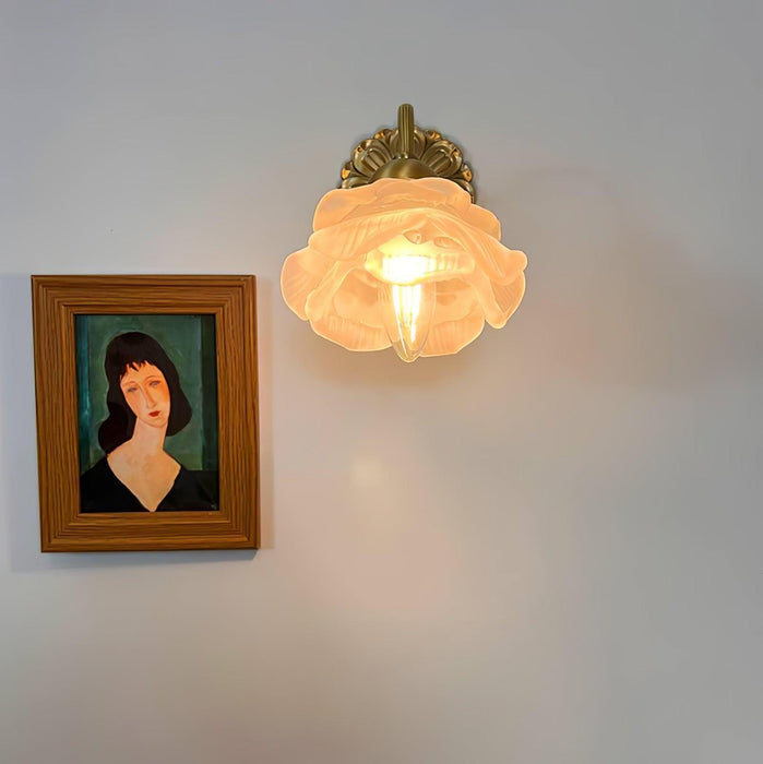 Brass Rose Wall Light-DWHOME