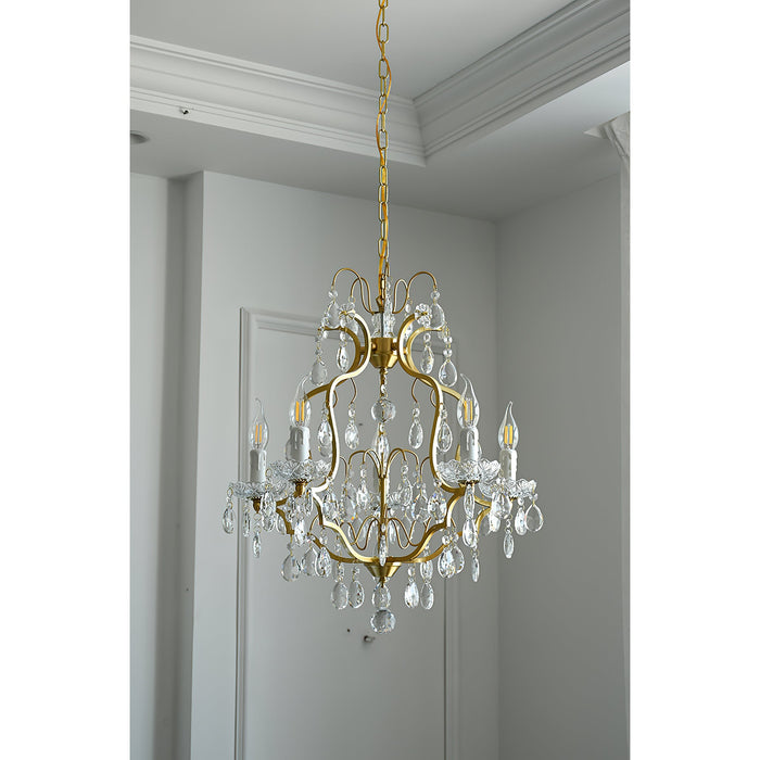 Brass Scrolls Chandelier-DWHOME