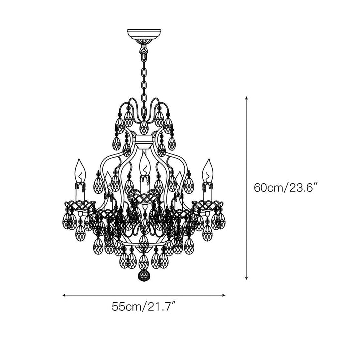 Brass Scrolls Chandelier-DWHOME